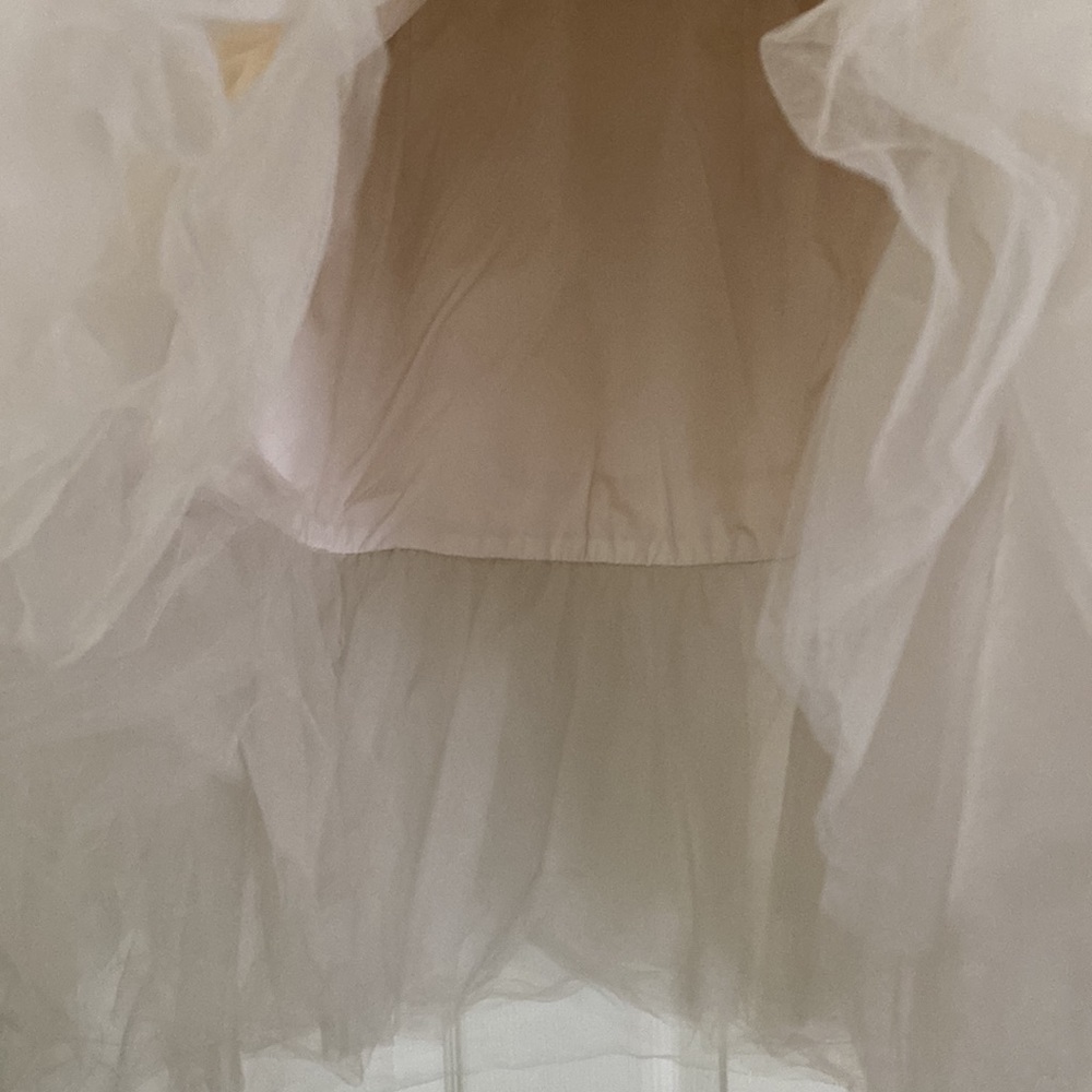 ✨HP✨ Allison Parris Vintage “Winter Wonderland” Ivory Tulle Dress Size 10 - Picture 5 of 6